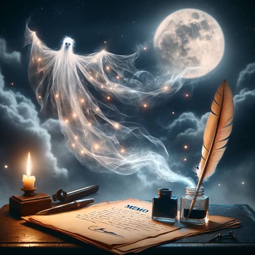 Mortality Memo: Ethereal Document Illuminated by Moonlight