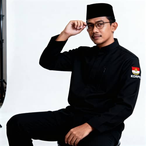 Professional Male Portrait in Black Suit with Logo Professional Male Portrait in Black Suit with Logo