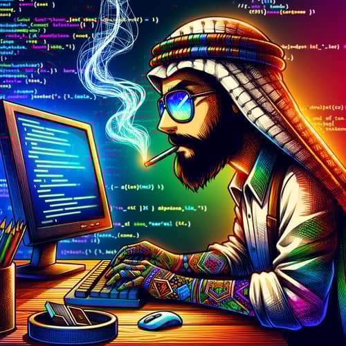 Creative Computer Programmer: Fun and Colorful Coding Scene
