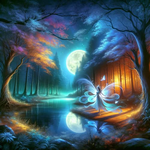 Moonlit Forest Nymph Dancing | Fantasy-Inspired Scene