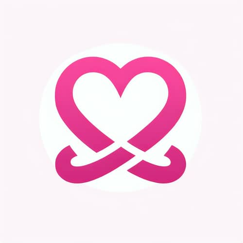 Pink Heart & Omega Symbol Logo Design