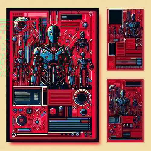 Modern Cyberpunk Poster Design with Red Color Theme