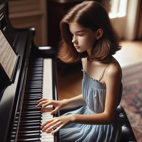 Teenage Girl Learning Piano: Mastering the Art of Music