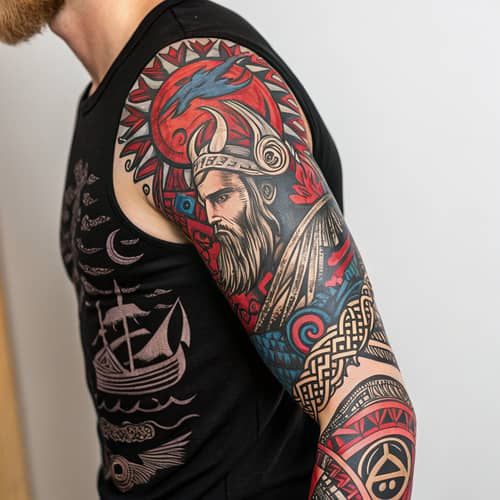 Full Viking Arm Tattoo Designs