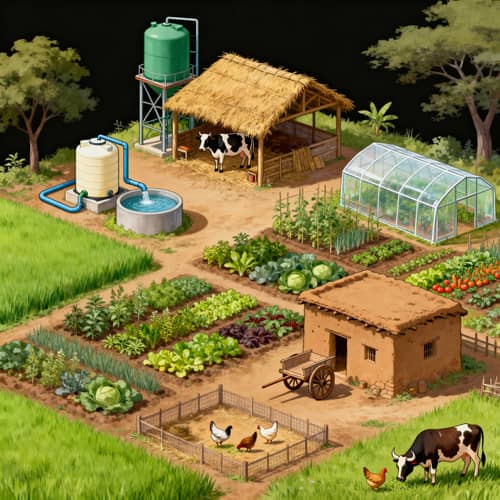 Sustainable Farming: Bio-Gas & Rain Water Harvesting