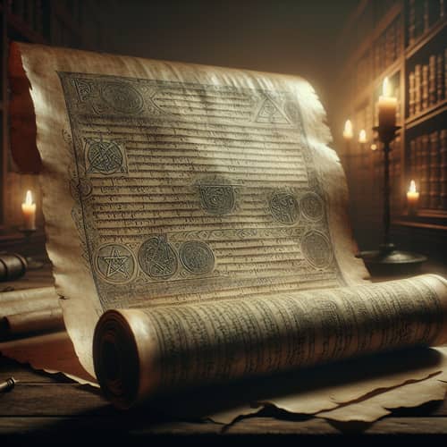 Ancient Scroll Wisdom | Hand-Drawn Symbols & Aged Ink