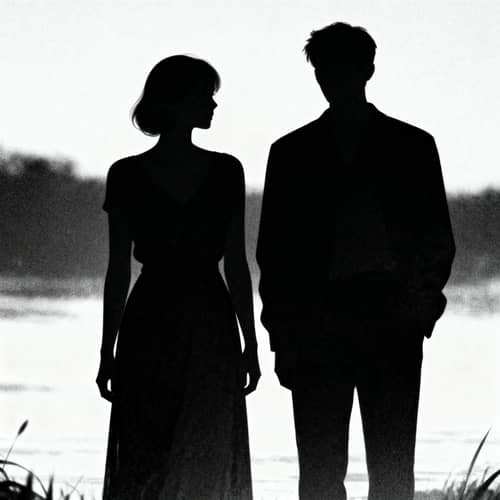 Silhouettes of Male and Female Figures