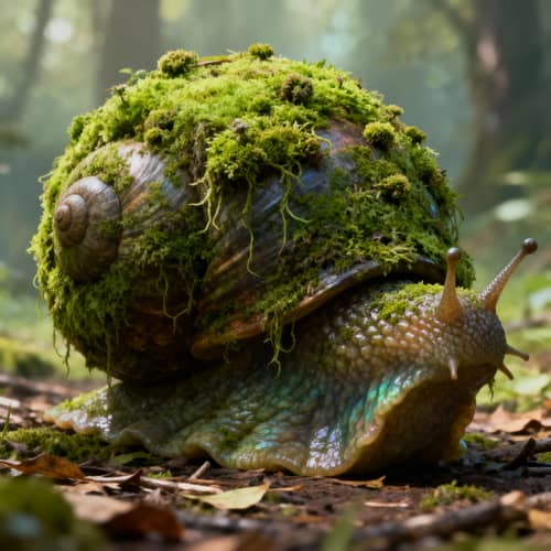 Build a Huge Snail with Moss on the Shell