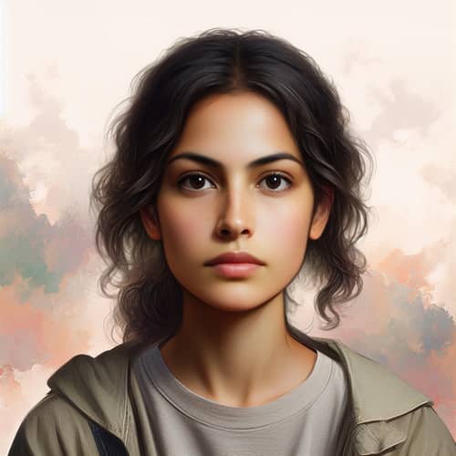 Dark Hair, Dark Eyes Woman Portrait
