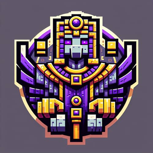 Minecraft-Inspired Horus Logo in Purple Style