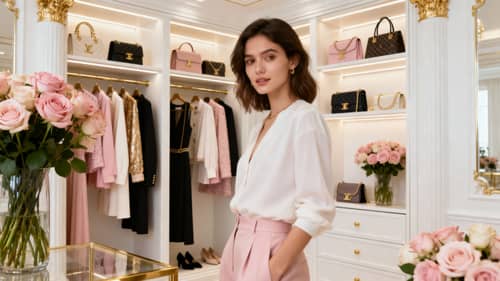 Luxurious Closet Design with Elegant Accents