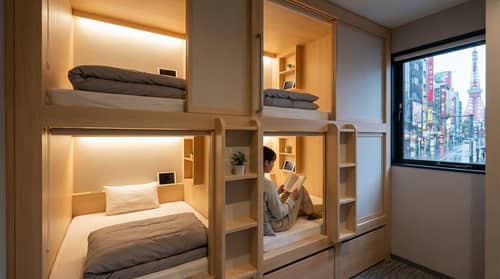 Cozy Capsule Hotel Rooms in Tokyo