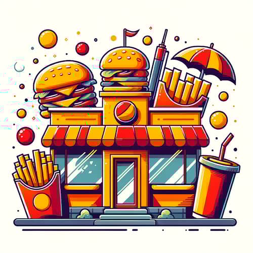 Vibrant Fast Food Restaurant | Orange, Red, Yellow Theme