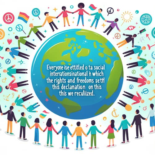 Cartoon Visualizing Universal Declaration of Human Rights Article 28