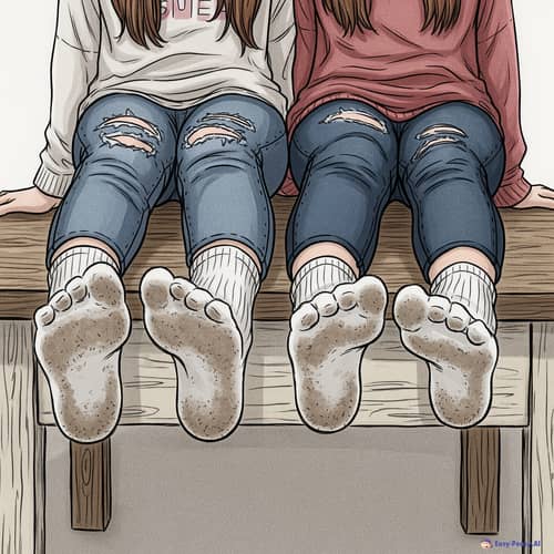 Teen Girls Relaxing: A Cozy Sketch Moment