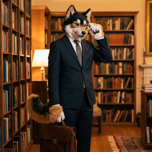 Unique Wolf Fursona Character in a Suit Unique Wolf Fursona Character in a Suit