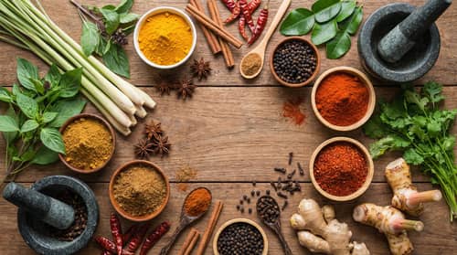 Vibrant Asian Spices and Seasonings Collection