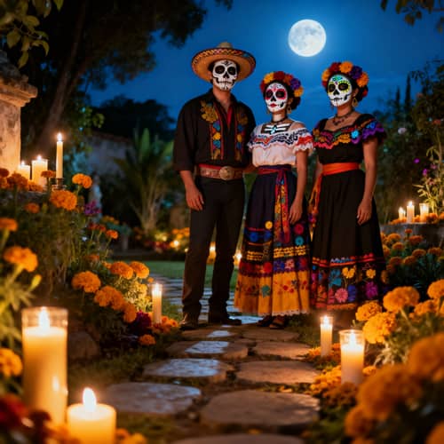 Mexican Day of the Dead Celebration with Friends Mexican Day of the Dead Celebration with Friends