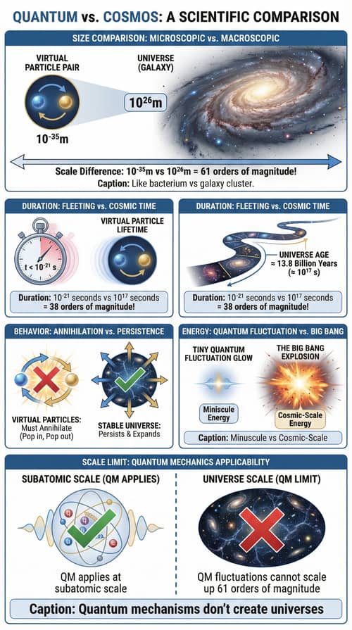 Comparing Virtual Particles to the Universe Infographic