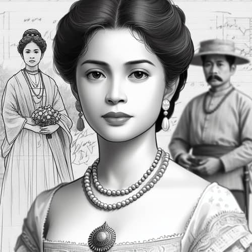 Historical Figure Woman in 19th-Century Philippine Clothing