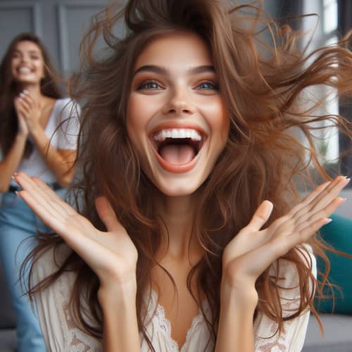 Euphoric Young Woman | Smiling Girl Portrait