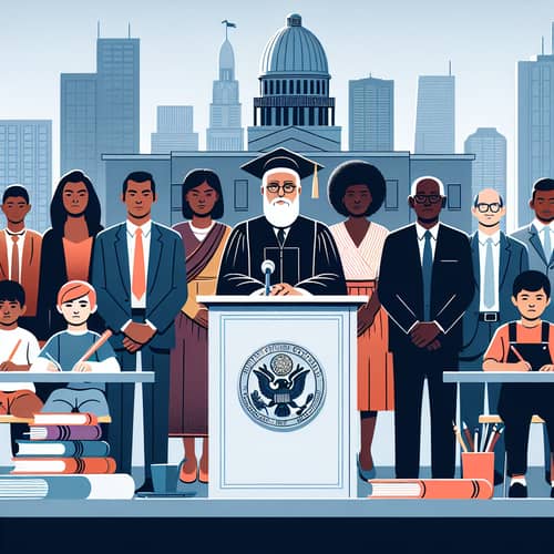 Diverse Urban Education Scene with Ministry Magistrates