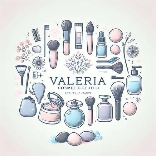 Elegant Cosmetic Studio Logo Design for Valeria