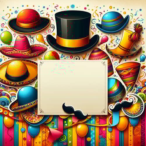 Festive Hat Party Invitation Background
