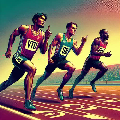 Intense Track Race: VTU vs. SB vs. GUG - Exciting Athletic Competition