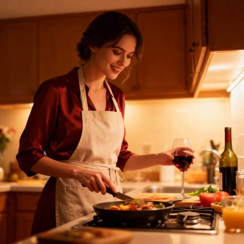 Cooking Together: A Romantic Kitchen Date