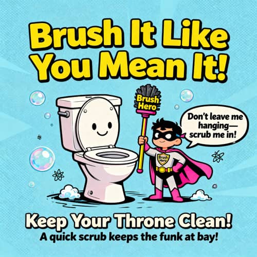 Funny Toilet Brush Reminder Poster Funny Toilet Brush Reminder Poster