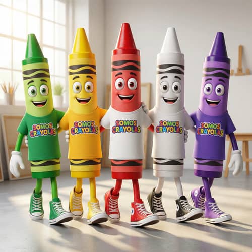 Fun Converse Crayons Mascot for Somos Crayolas Fun Converse Crayons Mascot for Somos Crayolas
