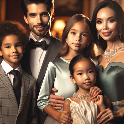 Prosperous Wealthy Family: Diverse Representation of Elegance and Love