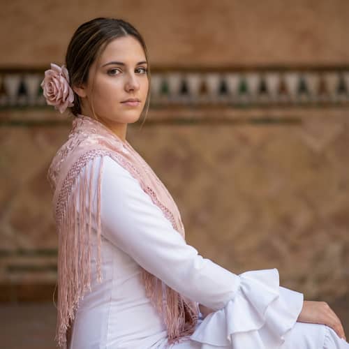 Flamenco Girl Profile Photo in Elegant White Dress Flamenco Girl Profile Photo in Elegant White Dress