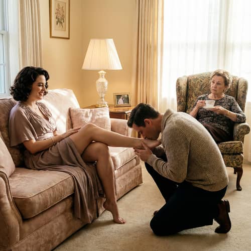 Intimate Moments: Husband Kissing Wife's Feet Intimate Moments: Husband Kissing Wife's Feet