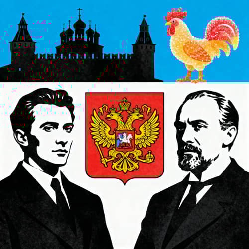 Ryazan Coat of Arms with Esenin and Pavlov Silhouettes Ryazan Coat of Arms with Esenin and Pavlov Silhouettes