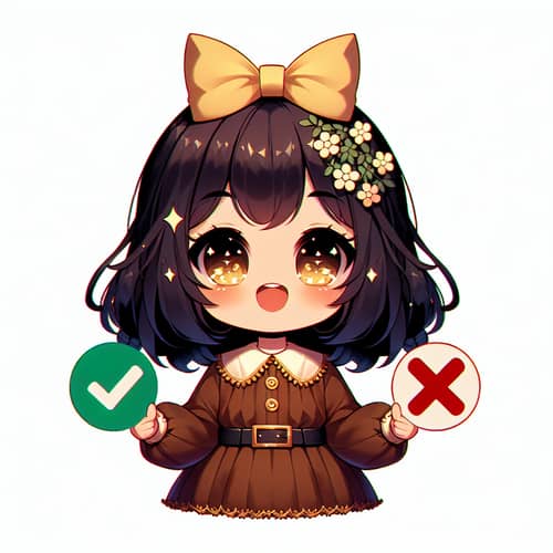 Adorable Anime-Style Little Girl Illustration | Joyful Decision-Making