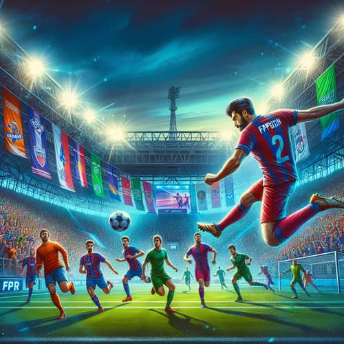 Exciting FPR League Football Match in Vibrant Stadium Atmosphere