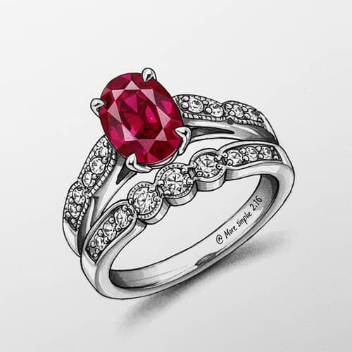 Elegant Simple Silver Engagement Ring Design