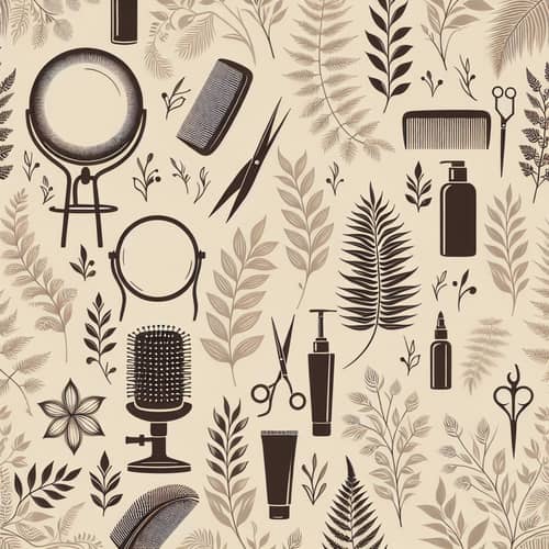 Elegant Beige Fern Background for Hair Salon | 1590x530
