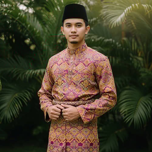 Stylish Malay Man in Traditional Attire