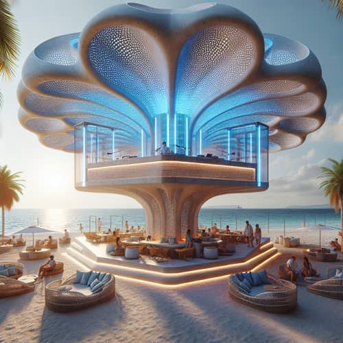 Stunning DJ Booth Overlooking Mediterranean Beach