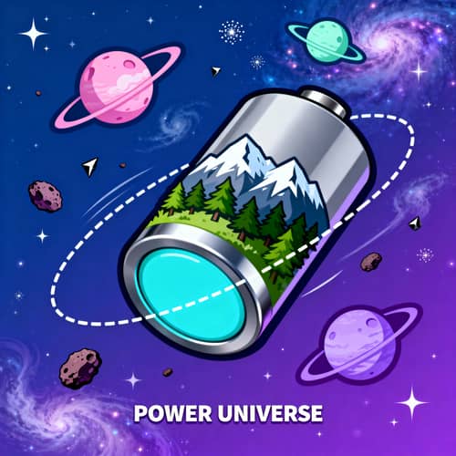 Unique Battery Planet Sticker Design Unique Battery Planet Sticker Design