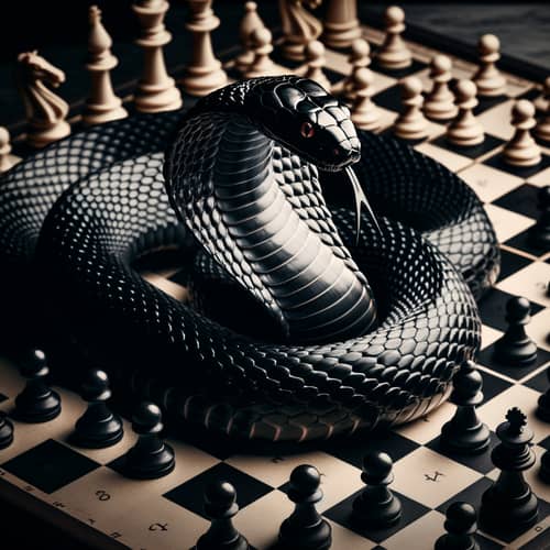 Black Cobra on Chess Board: Intriguing Merge of Game and Serpent