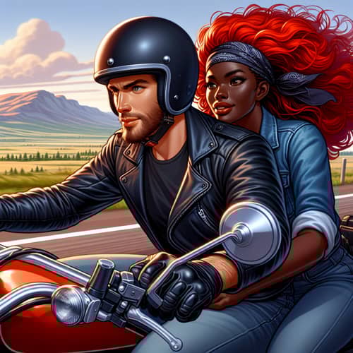 Animated Couple Motorcycling Adventure | Thrilling Journey