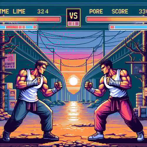 Classic Arcade Fighting Game Interface | Urban Street Battle