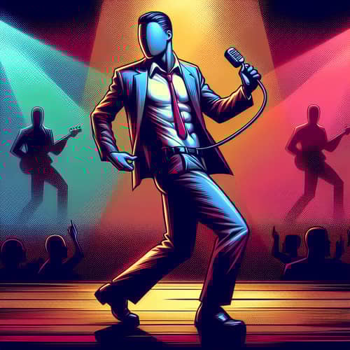 Dynamic Pop Art Portrayal of a Male Pop Singer | Retro Aesthetic
