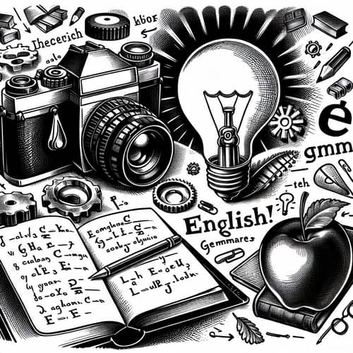 Vintage English Teaching Scene | Symbols of Knowledge