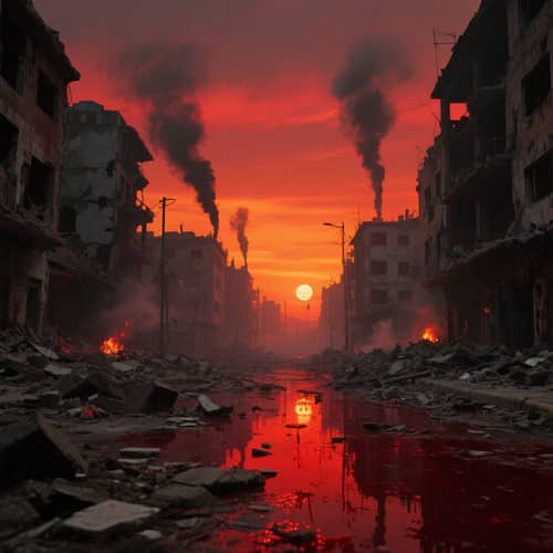 War-Torn Urban Landscape: A Haunting Vision