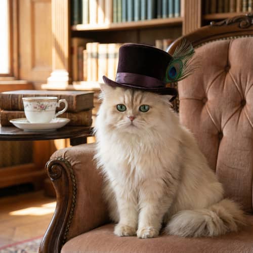 Elegant Cat with Stylish Hat